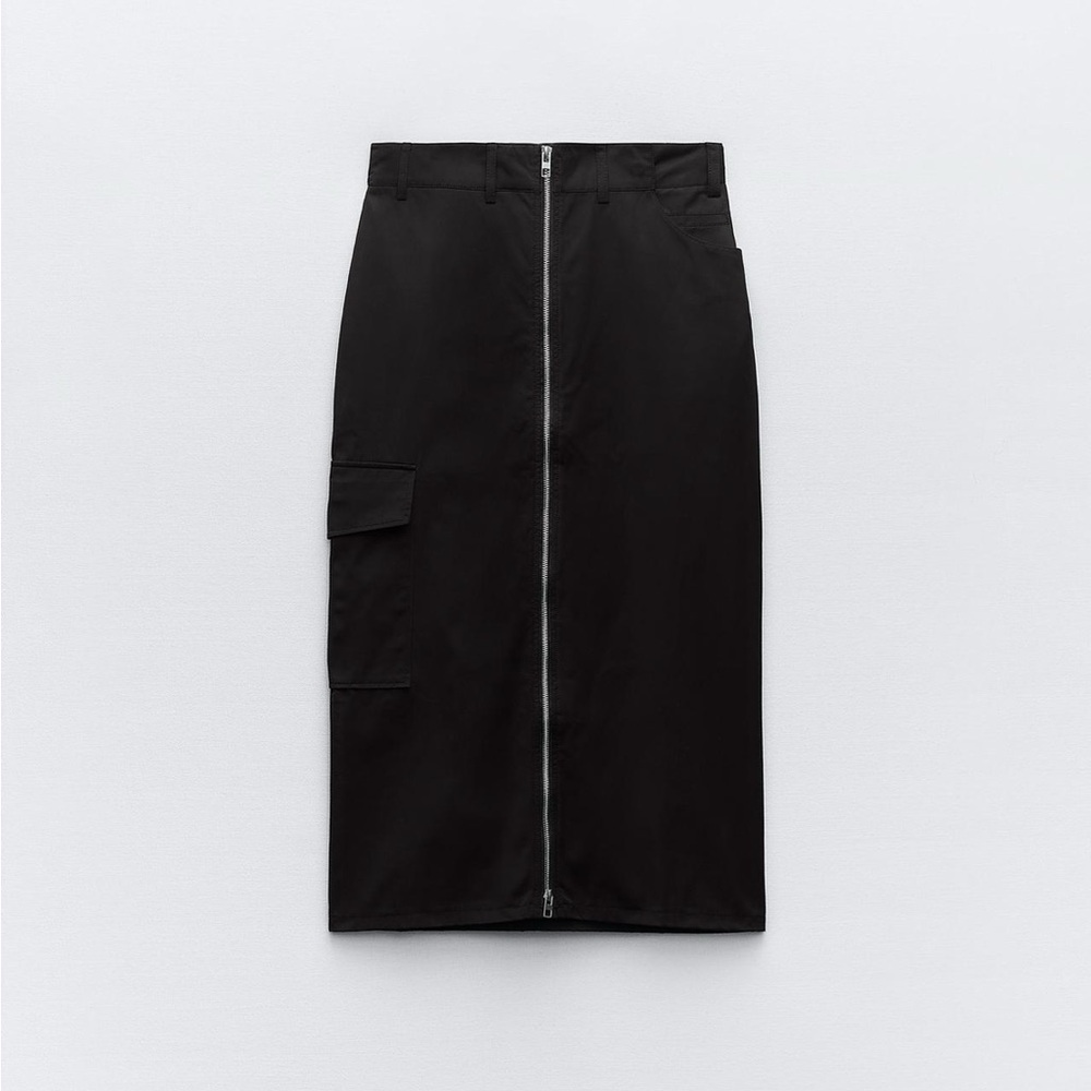 Zara Zippered Nylon Skirt